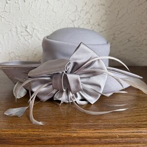 Vintage ML Studio Silver Women's Hat with Bow